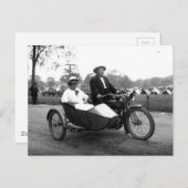 Motorrijwiel met zijspan foto briefkaart (Voorkant / Achterkant)