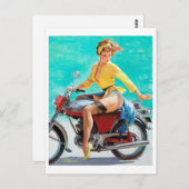 Motorrijwiel omhoog draaien briefkaart (Voorkant / Achterkant)