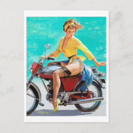 Motorrijwiel omhoog draaien briefkaart