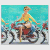 Motorrijwiel omhoog draaien cadeaupapier (Vlak)