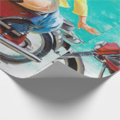 Motorrijwiel omhoog draaien cadeaupapier (Hoek)