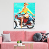 Motorrijwiel omhoog draaien canvas afdruk (Insitu (Woonkamer))