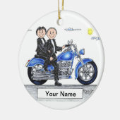 Motorrijwiel - paar keramisch ornament (Links)