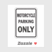 Motorrijwiel parkeren alleen grappig sticker (Vel)