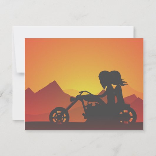 Motorrijwiel: raket, zonneschijn/zonneschijn bedankkaart (Achterkant)