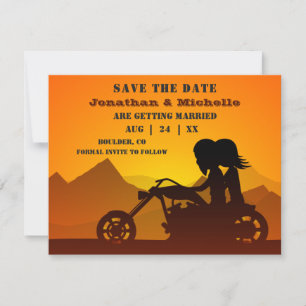 Motorrijwiel: raket, zonneschijn/zonneschijn save the date