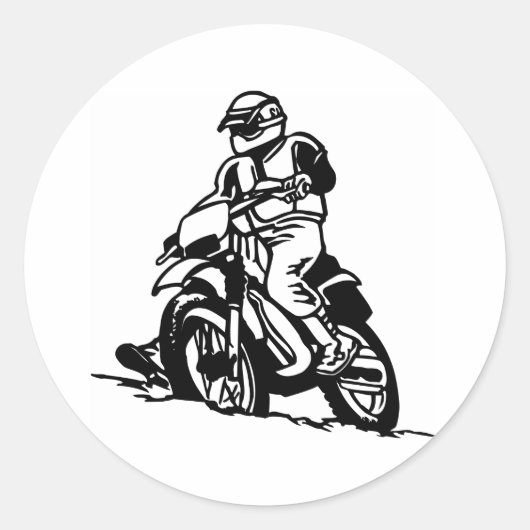 Motorrijwiel Ronde Sticker (Voorkant)