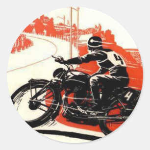 Motorrijwiel Ronde Sticker