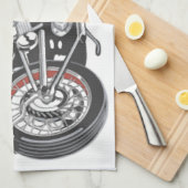 Motorrijwiel. Theedoek (Quarter Fold)