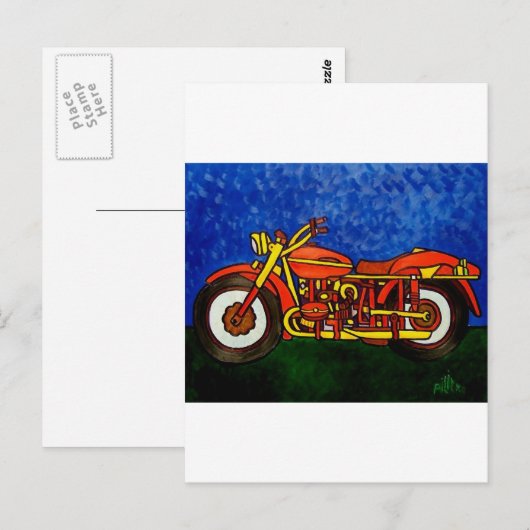 Motorrijwiel van de muis briefkaart (Voorkant / Achterkant)