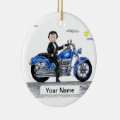 Motorrijwiel - Vrouw Keramisch Ornament (Rechts)