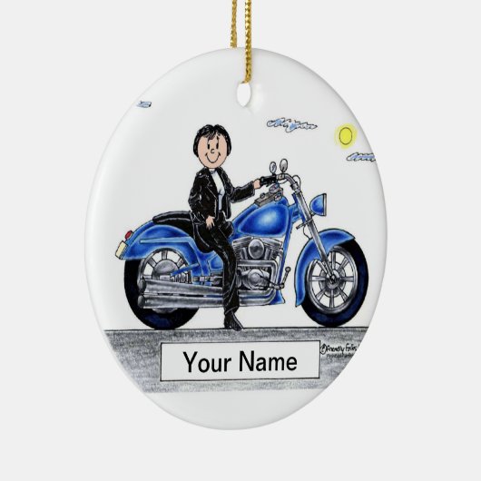 Motorrijwiel - Vrouw Keramisch Ornament (Rechts)