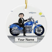 Motorrijwiel - Vrouw Keramisch Ornament (Voorkant)