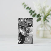 Motorrijwiel zwart-wit visitekaartje (Staand voorkant)