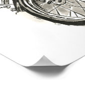 Motorrijwielen in inkt I Poster (Hoek)