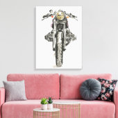 Motorrijwielen in inkt II Canvas Afdruk (Insitu (Woonkamer))