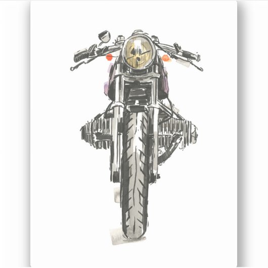 Motorrijwielen in inkt II Sticker (Voorkant)