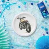 Motorrijwielen in inkt III Papieren Bordje (Feest)