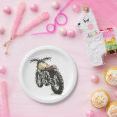 Motorrijwielen in inkt III Papieren Bordje (Feest)