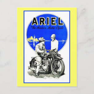 Motorrijwielen met  retro Ariel en Briefkaart
