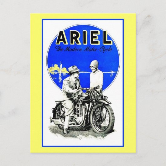 Motorrijwielen met  retro Ariel en Briefkaart (Voorkant)