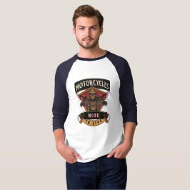 motorrijwielen met riem naar de schedel, naar de l t-shirt