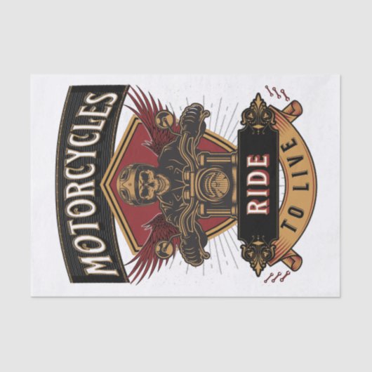 motorrijwielen met riem naar de schedel, naar de l tissuepapier (Voorkant)