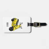 Motorrijwielillustratie cartoon bagagelabel (Voorkant horizontaal)