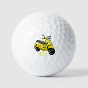 Motorrijwielillustratie cartoon golfballen