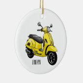 Motorrijwielillustratie cartoon keramisch ornament (Rechts)