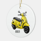 Motorrijwielillustratie cartoon keramisch ornament (Links)