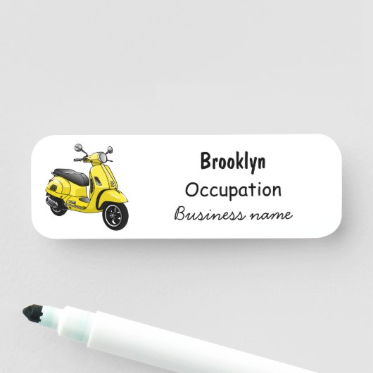 Motorrijwielillustratie cartoon naamplaatje (In situ)