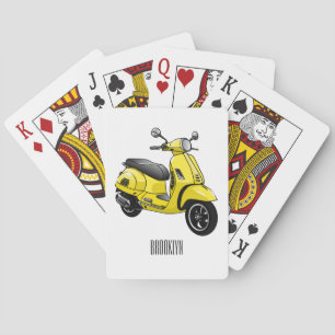 Motorrijwielillustratie cartoon pokerkaarten