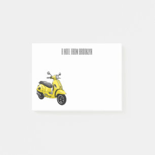Motorrijwielillustratie cartoon post-it® notes