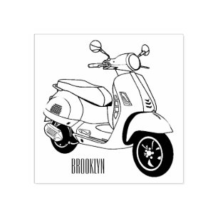 Motorrijwielillustratie cartoon rubberstempel