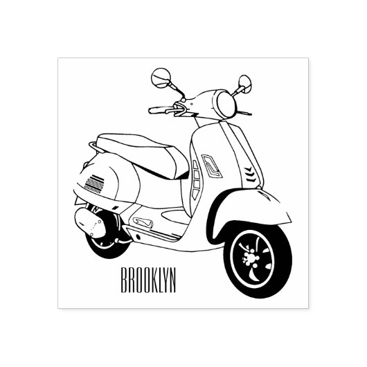 Motorrijwielillustratie cartoon rubberstempel (Afrduk)