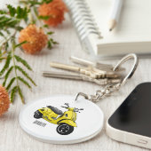 Motorrijwielillustratie cartoon sleutelhanger (Voorkant Rechts)