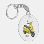 Motorrijwielillustratie cartoon sleutelhanger (Voorkant Links)