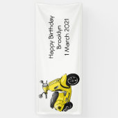 Motorrijwielillustratie cartoon spandoek (Verticaal)