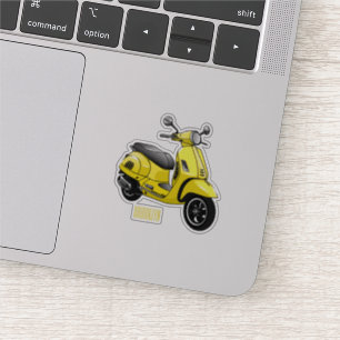 Motorrijwielillustratie cartoon sticker