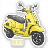 Motorrijwielillustratie cartoon sticker (Voorkant)