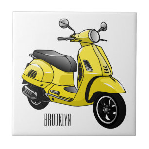 Motorrijwielillustratie cartoon tegeltje