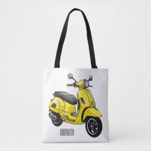 Motorrijwielillustratie cartoon tote bag