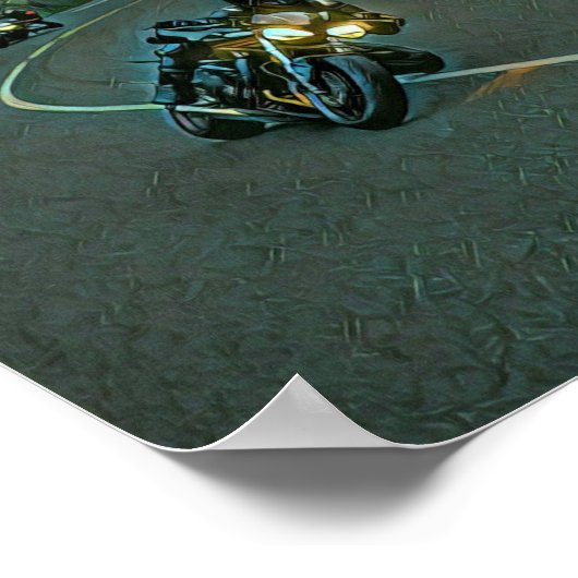 motorrijwielkunst poster (Hoek)