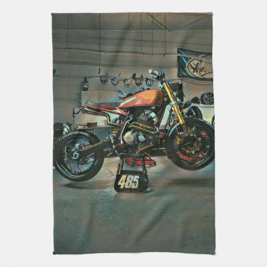 motorrijwielkunst theedoek (Verticaal)