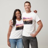 Motorrijwielovers op zonsondergang t-shirt (Unisex)