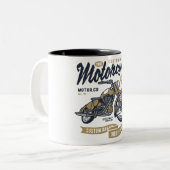 motorrijwielretrorvermogen tweekleurige koffiemok (Voorkant links)