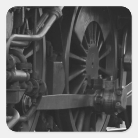 Motorschool voor locomotieven vierkante sticker (Voorkant)