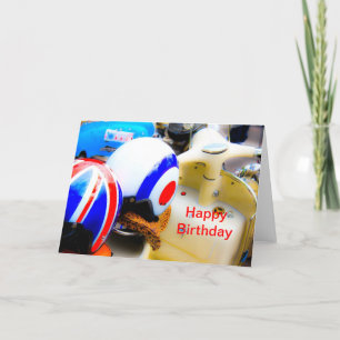 Motorscooterhelmen Happy Birthday Kaart