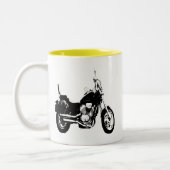 Motorsilhouet voor wolfietsen tweekleurige koffiemok (Links)